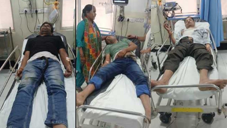 Moradabad: Three electricity workers injured after being electrocuted while pruning trees.