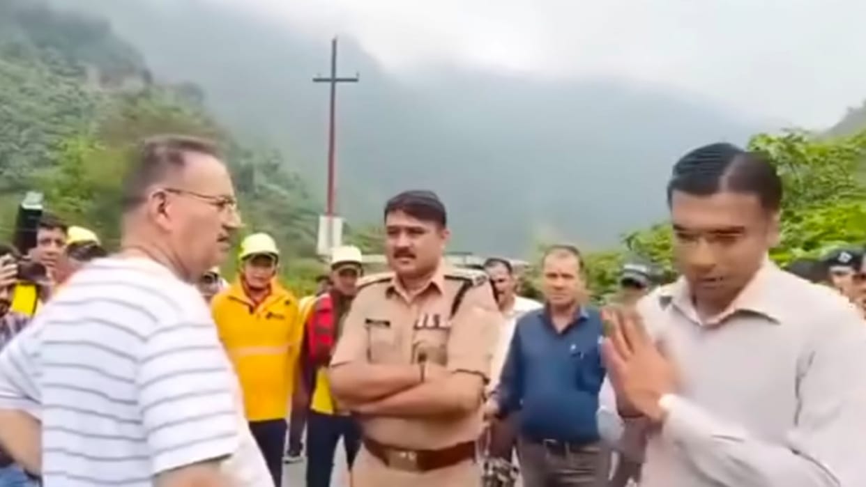 Cabinet Minister Ganesh Joshi and DM Savin Bansal Video of conversation between goes viral on social media