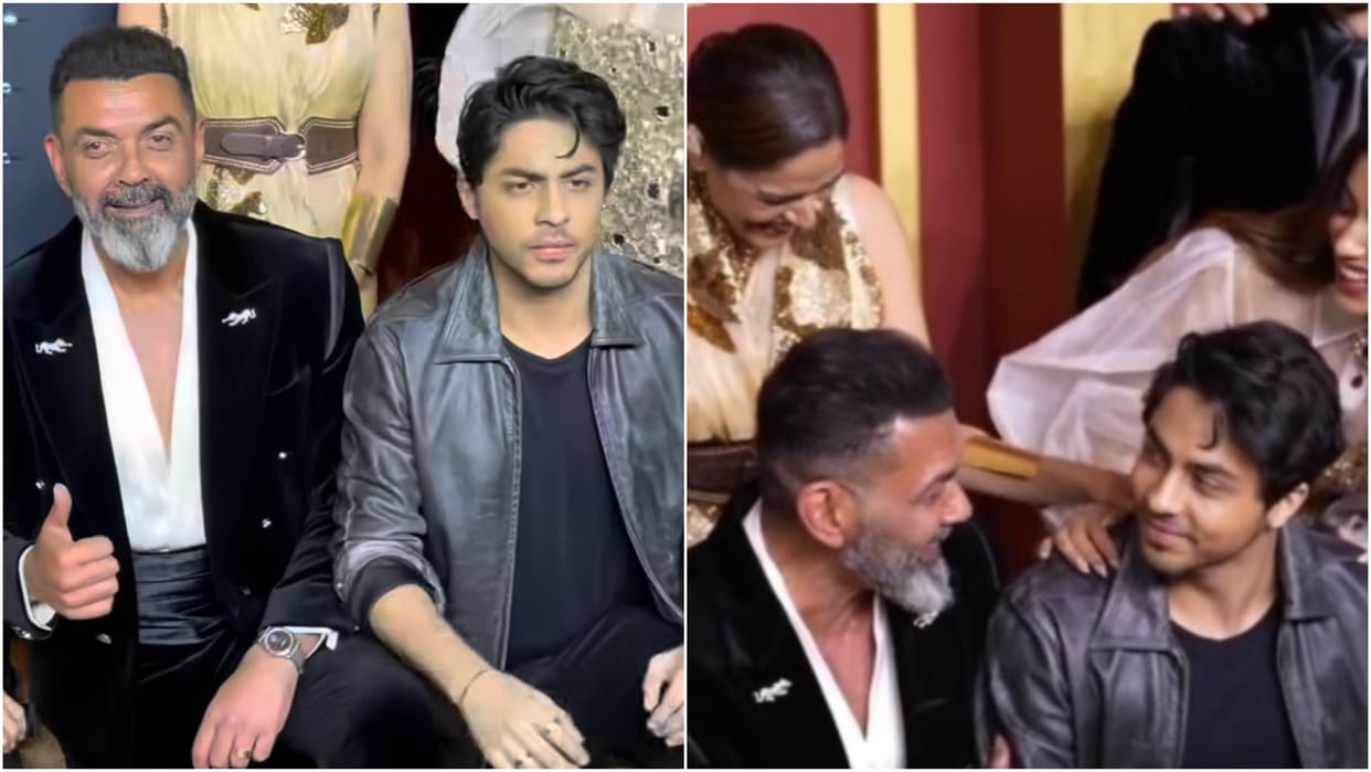 Bobby Deol Makes Aryan Khan Smile At The Bads Of Bollywood Screening Fans Liked It Video Viral