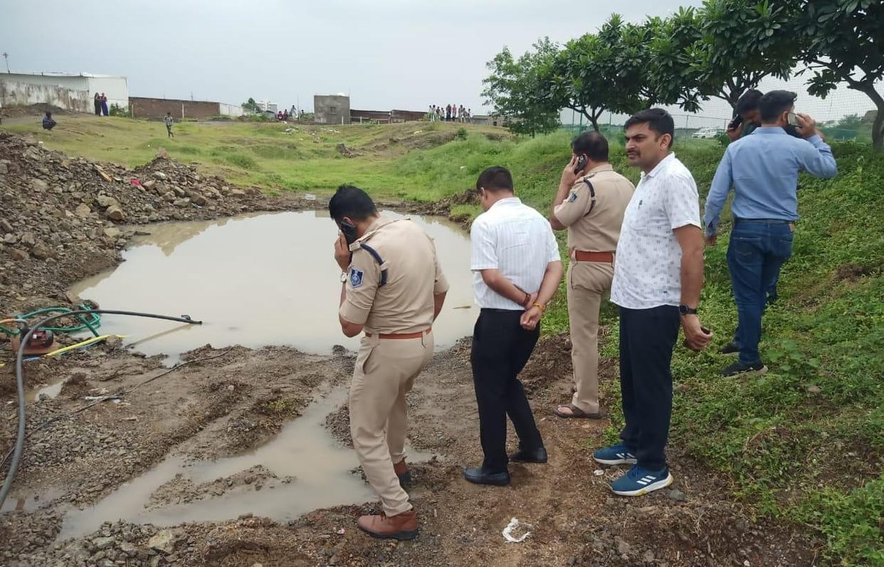 Indore: Three children drowned in a deep pit near Indore; bodies recovered after draining water.