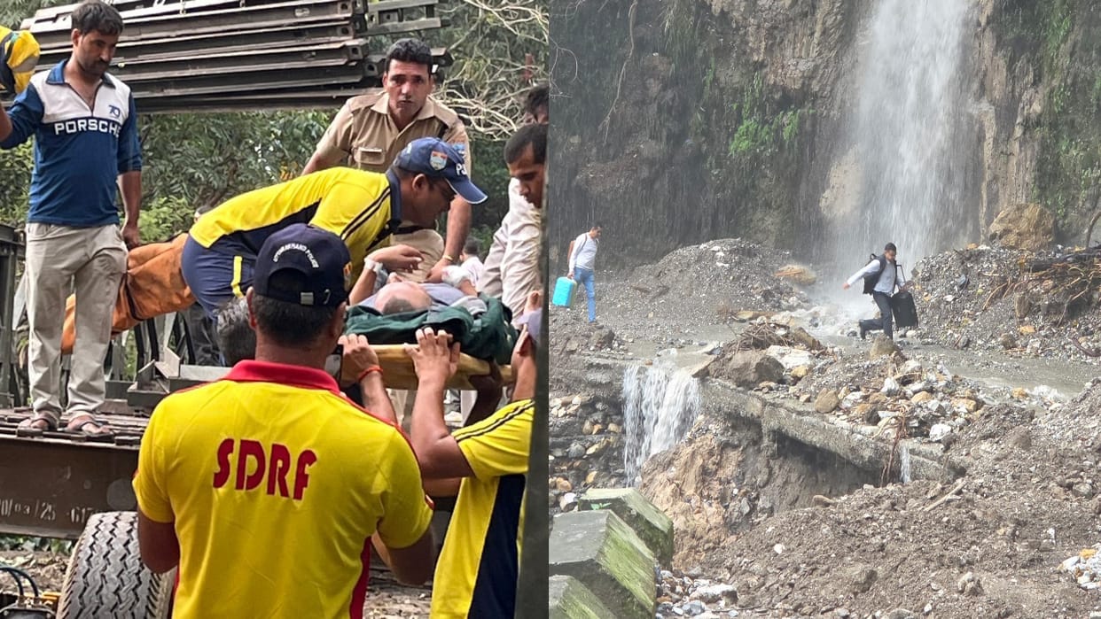 father ran 18 kM s to take his son to hospital helicopter could not fly due to bad weather in Mussoorie