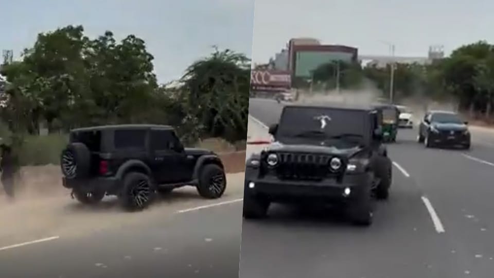 Video of car without number plate performing stunt outside DCP office goes viral