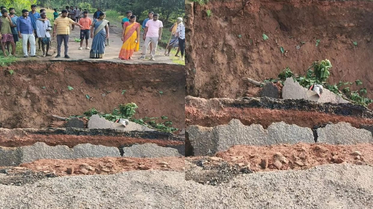 Plaster demolition on Lavkushpur-Keonjhar road,District Panchayat President gave a hasty warning