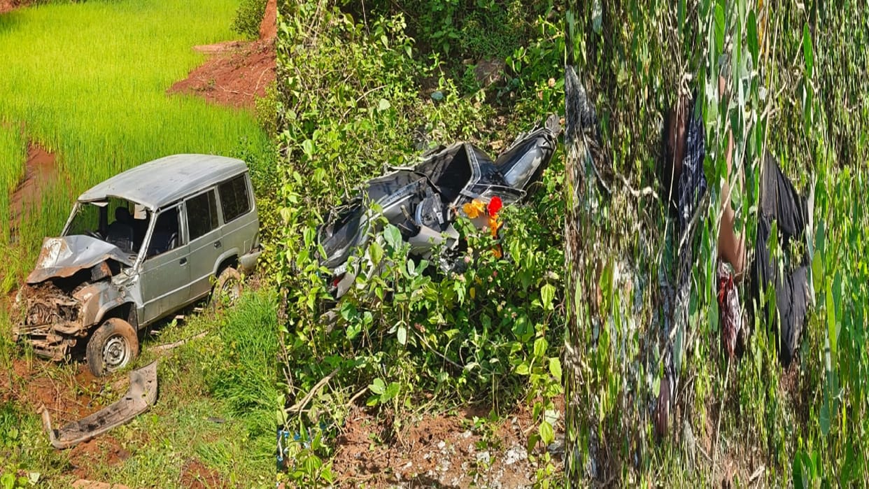Major accident returning Maa Danteshwari Darshan, Sumo falls into ditch, 2 killed,several injured in Jagdalpur