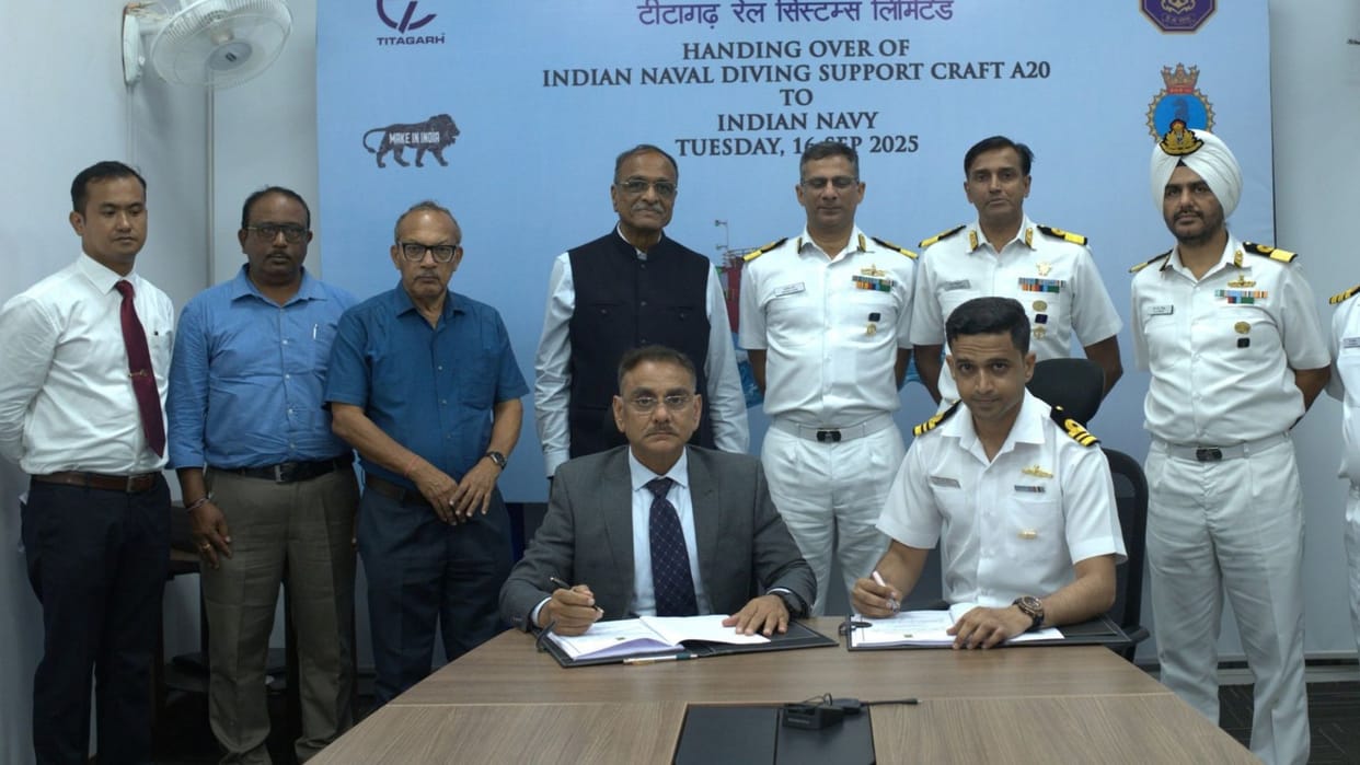 Indigenously designed and built Diving Support Craft handed over to the Indian Navy