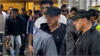 Salman Khan spotted at Mumbai airport In clean shaven look after juggling between filming Battle of Galwan