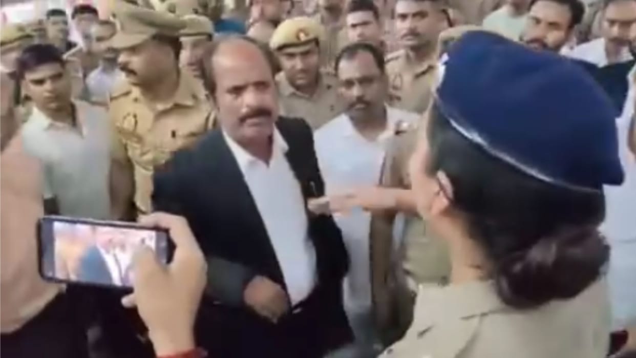 ADCP Varuna Neetu Katyayan argument with lawyer gone video viral in varanasi