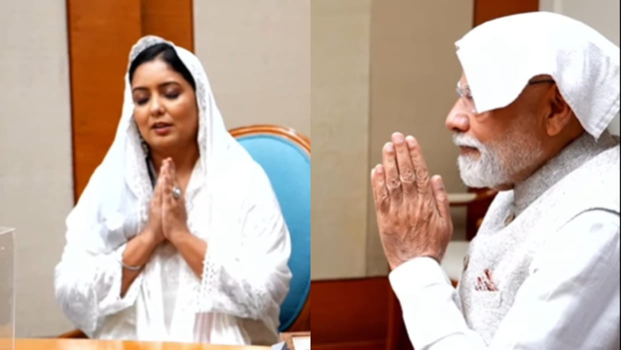 pm modi shares harshdeep kaur ik onkar spiritual meeting sikh relics