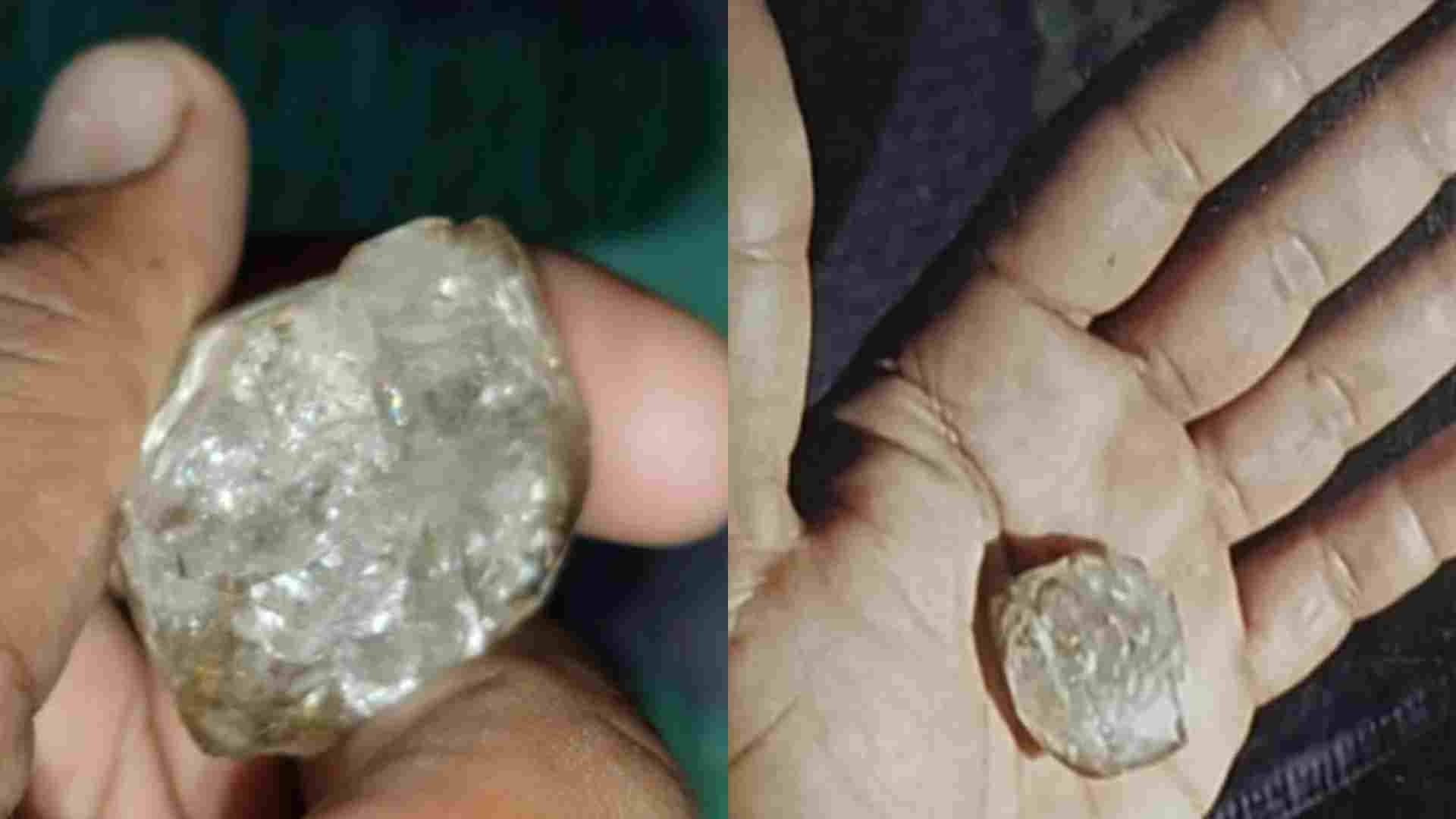 खदान से निकला हीरा।