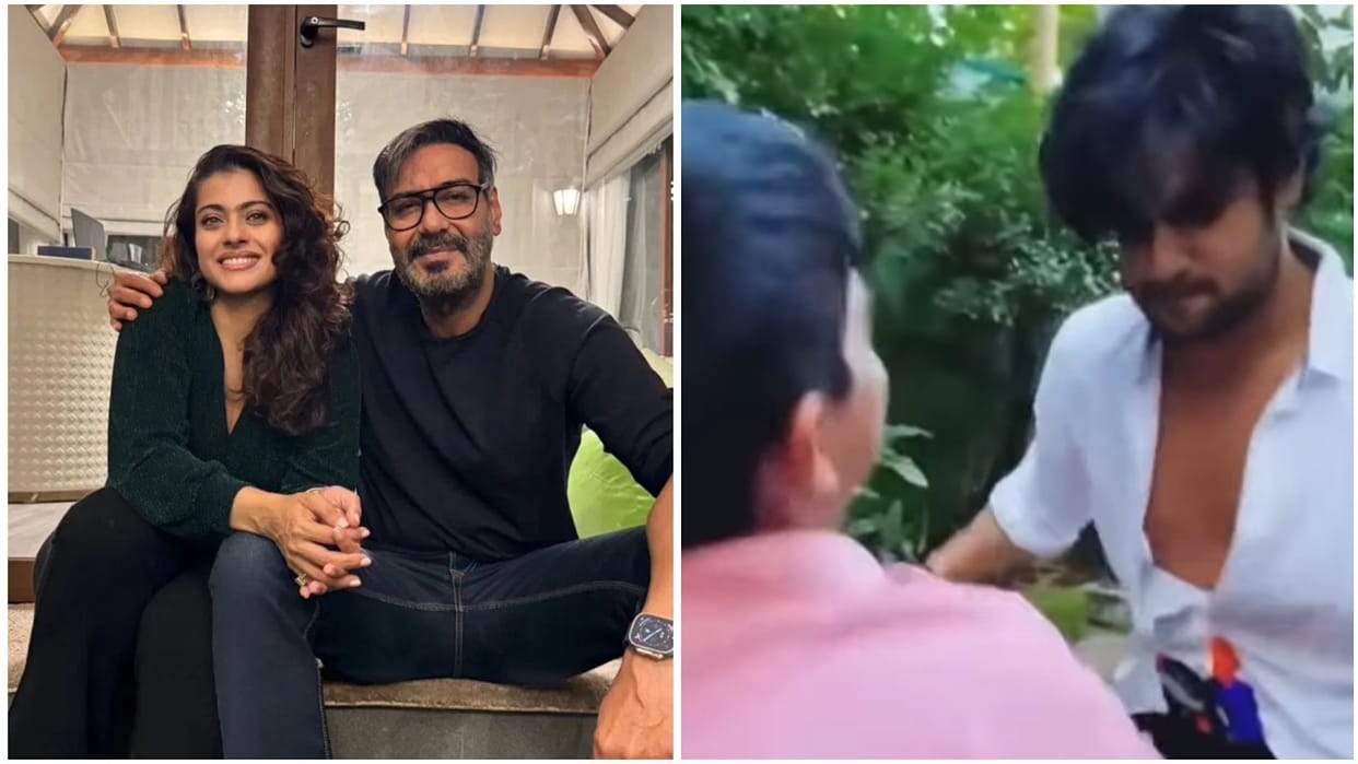 Ajay devgn kajol son yug and nephew aman fight scene viral on social media