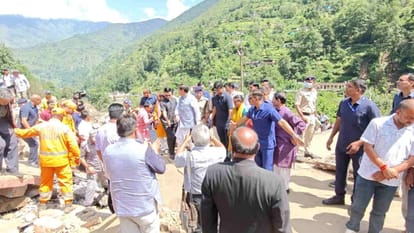 CM Dhami on Chamoli Visit on-site inspection of disaster relief and rescue operations Uttarakhand Disaster
