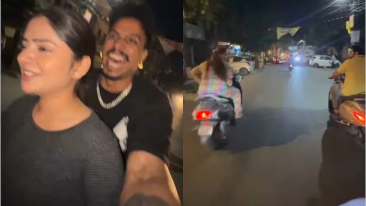The girl was driving a scooter the boy sitting behind said move away she doesnt know how to drive Video Viral