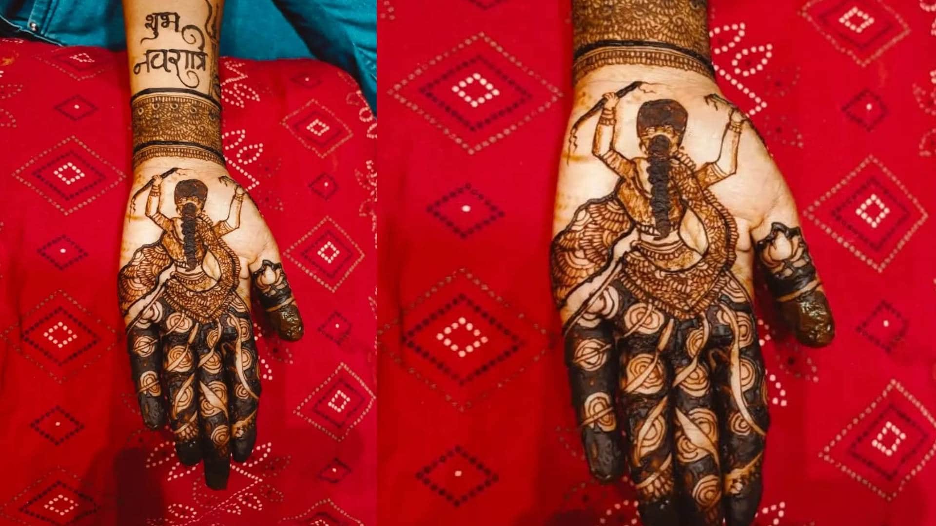 Maha navami 2025 special Simple Mehndi Designs Check Beautiful Ideas step by step guide for Navratri puja