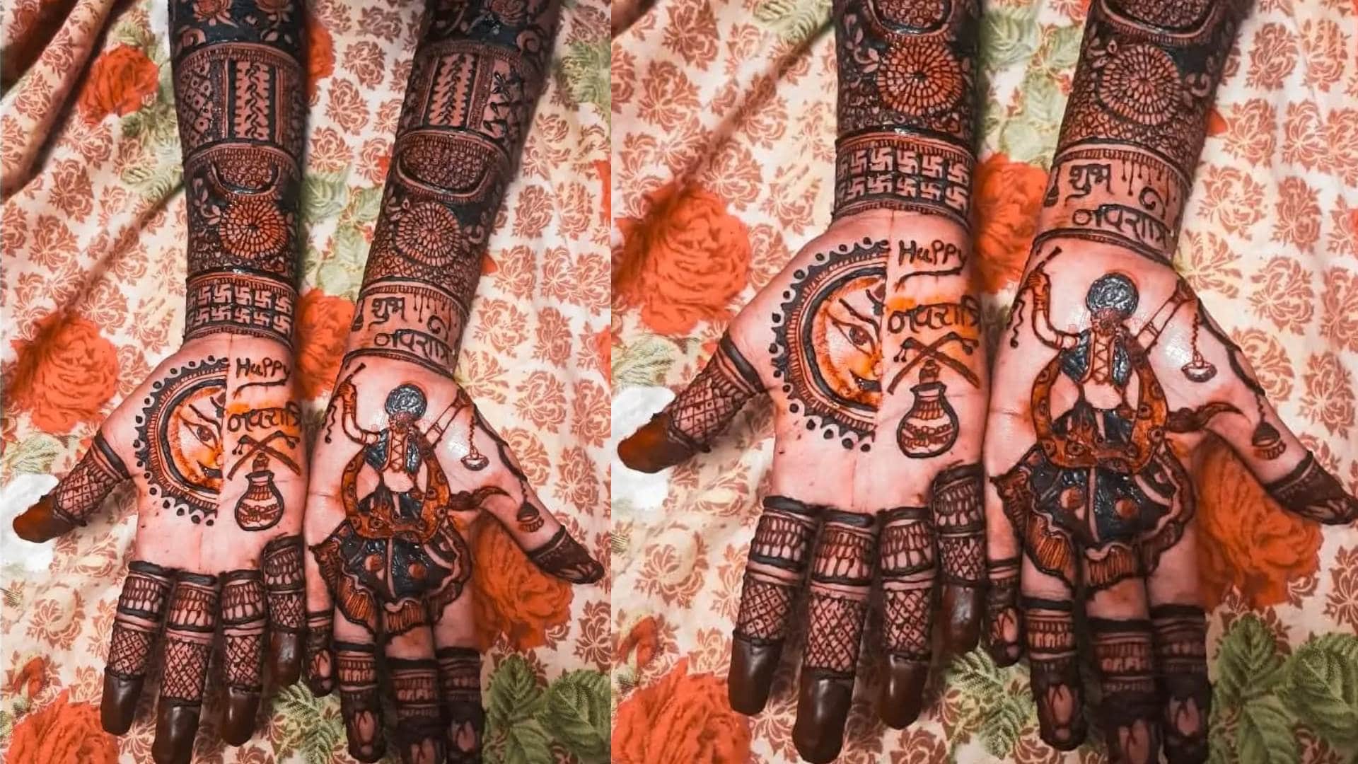 Shardiya Navratri 2025 Trendy Mehndi Design Durga Puja mehndi designs
