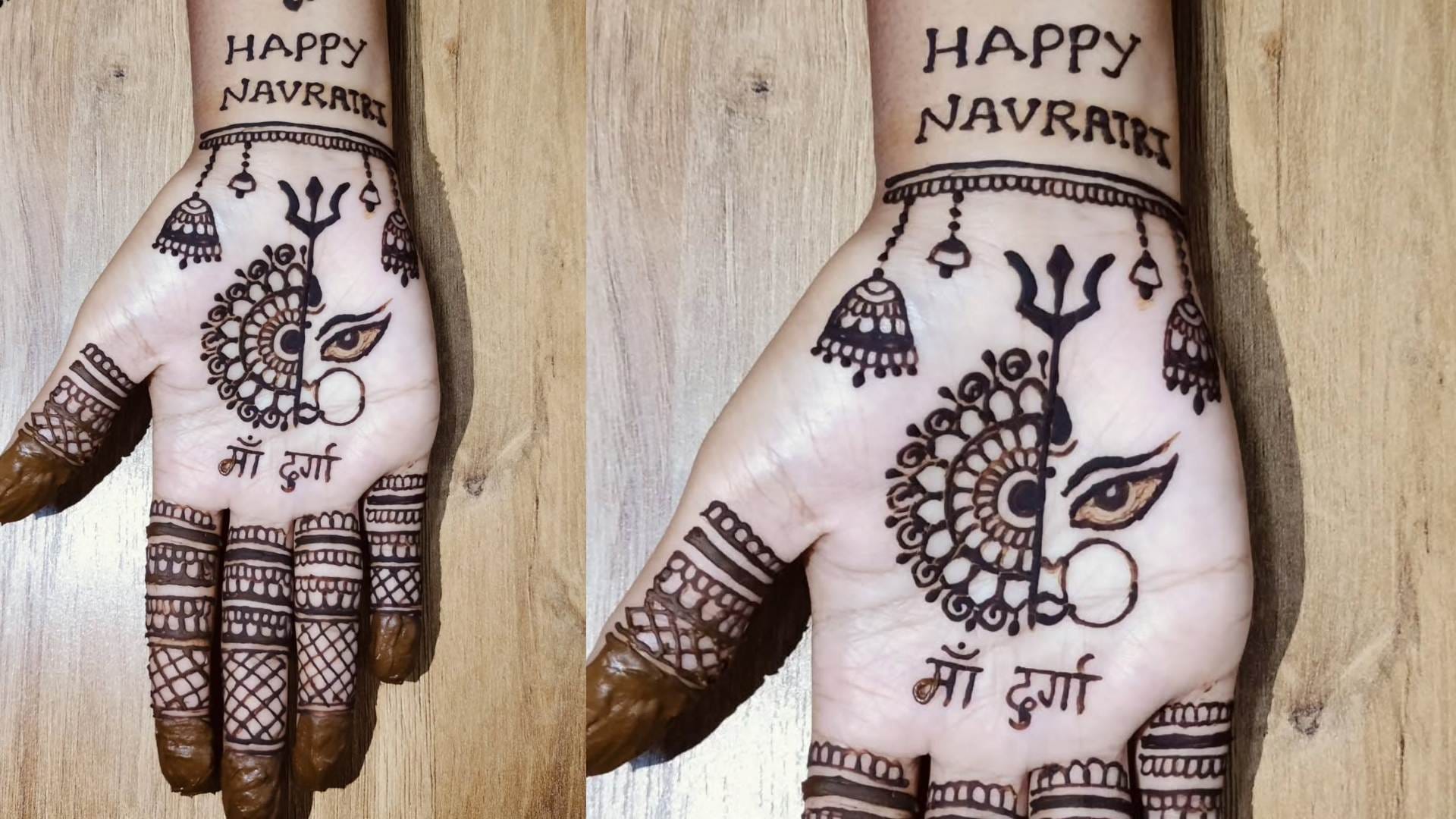Shardiya Navratri 2025 Trendy Mehndi Design Durga Puja mehndi designs