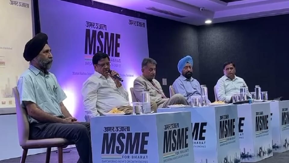Discussion on industrial growth and challenges at Amar Ujala MSME for Bharat Conclave in Faridabad