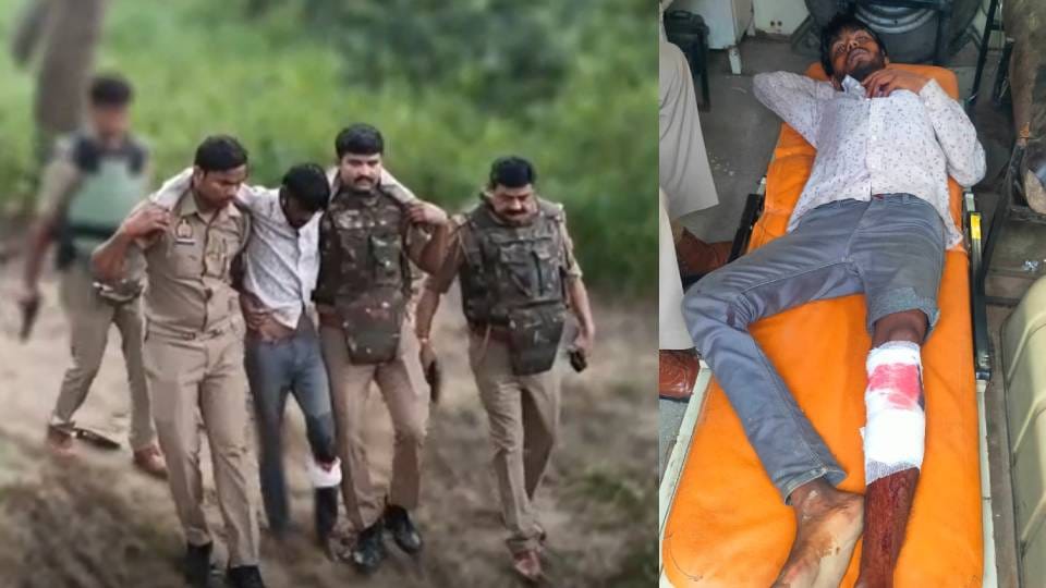 Main accused in cow slaughter case arrested along with accomplice during half-encounter In Bahraich
