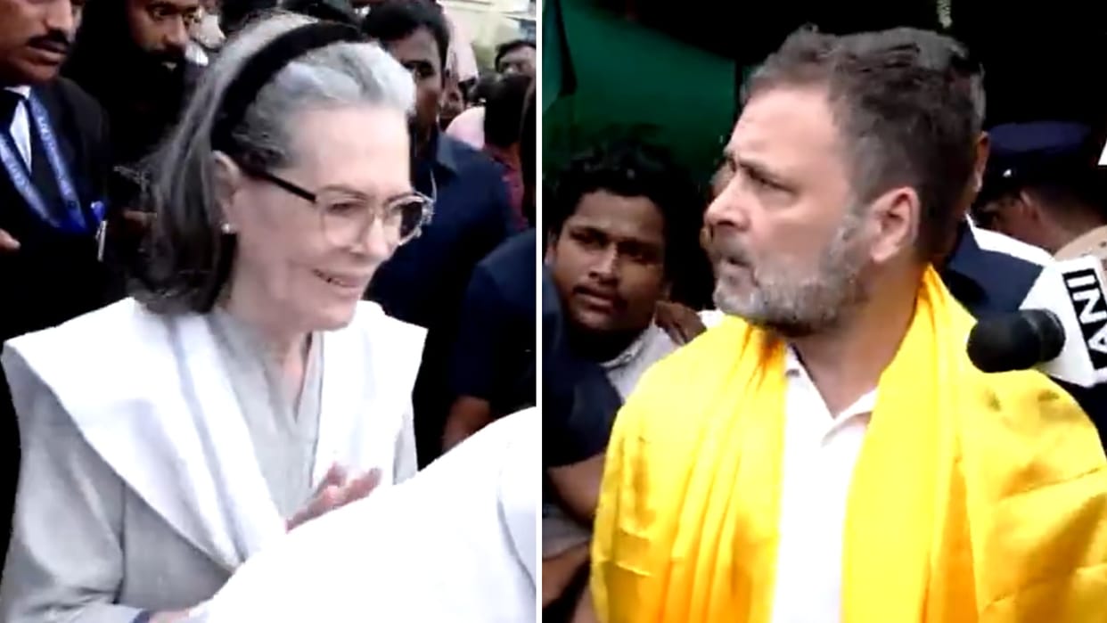 congress leader rahul priyanka and sonia gandhi  Sree Narayana Guru Samadhi program wayanad