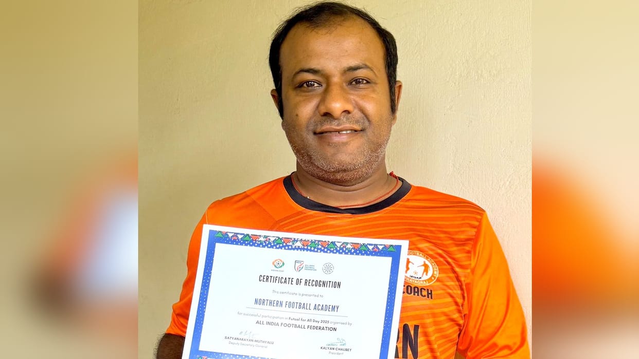 Indian Football Federation appreciates Northern Football Academy's sports activities, gives certificate