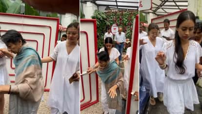 Kajol Tanuja Nysa devgan in one frame outside of restaurant Watch Viral Video
