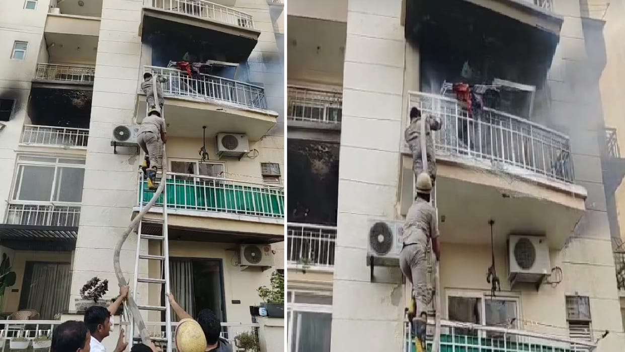 A massive fire broke out in Sun World Society in Sector 107