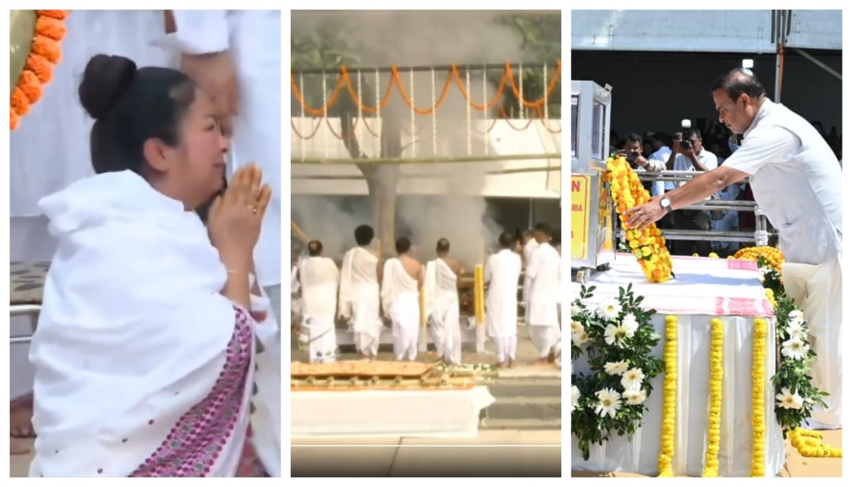 Zubeen Garg Funeral and last rites updates people gathered and family bids an emotinal goodbye