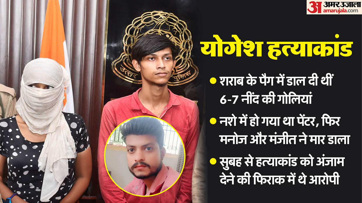 Moradabad Painter Yogesh Murder Sleeping pills mixed in alcohol Manoj and Manjeet killed when he unconscious