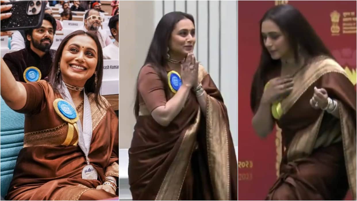 Rani Mukerji received 71st National Film Awards for Mrs Chatterjee vs Norway Attends Ceremony In brown saree