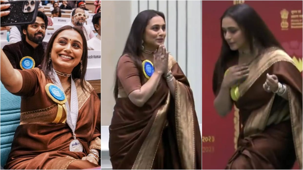 Rani Mukerji received 71st National Film Awards for Mrs Chatterjee vs Norway Attends Ceremony In brown saree