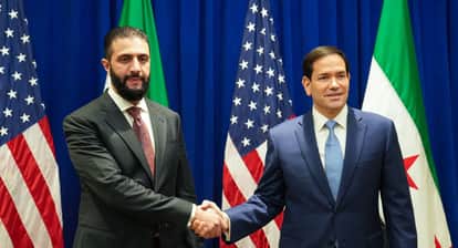 सीरिया के राष्ट्रपति अहमद अल-शरा और अमेरिका के विदेश मंत्री मार्को रुबियो