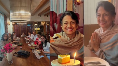 Kajol and Tanishaa Mukerji shares happy pictures of mother Tanuja 82nd happy birthday celebrations