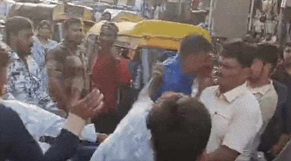 Indore news Mob thrashes iBus driver after he hits elderly man in Rajwada