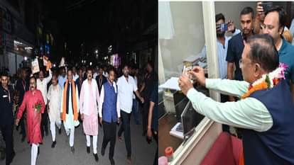 सीएम साय ने किया रायपुर बाजार का दौरा, दुकानों में लगाये स्टीकर