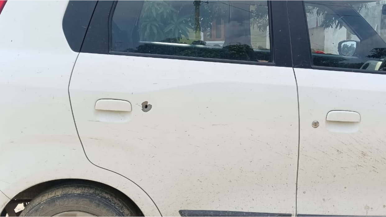 In Gorakhpur,  Bike-riding miscreants fired bullets at a car parked outside a house.