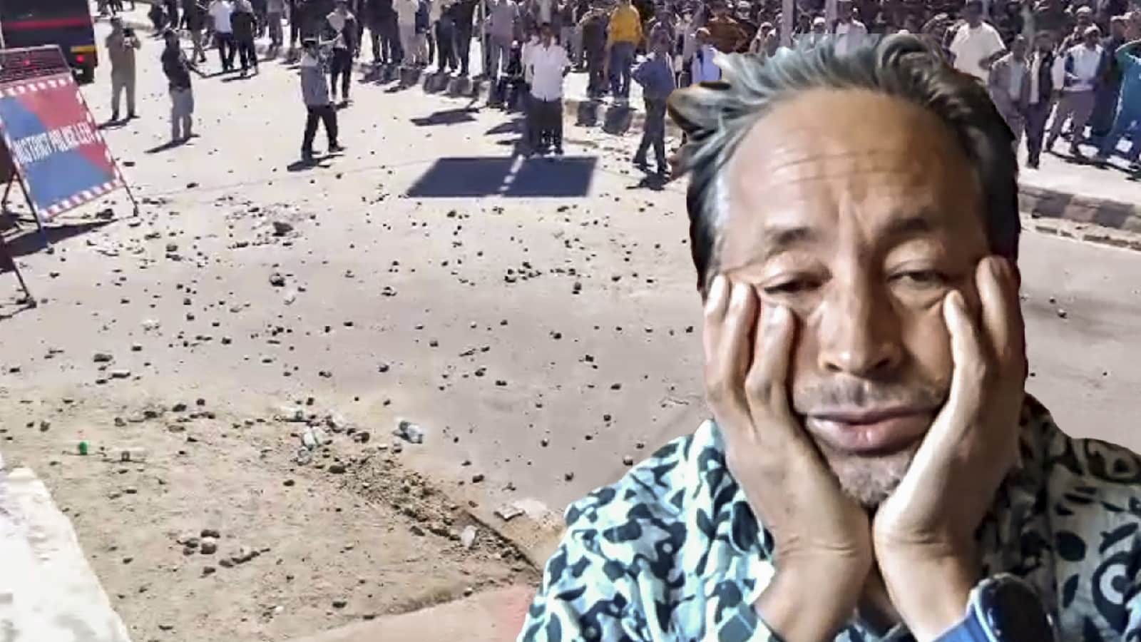 लेह में हिंसक प्रदर्शन