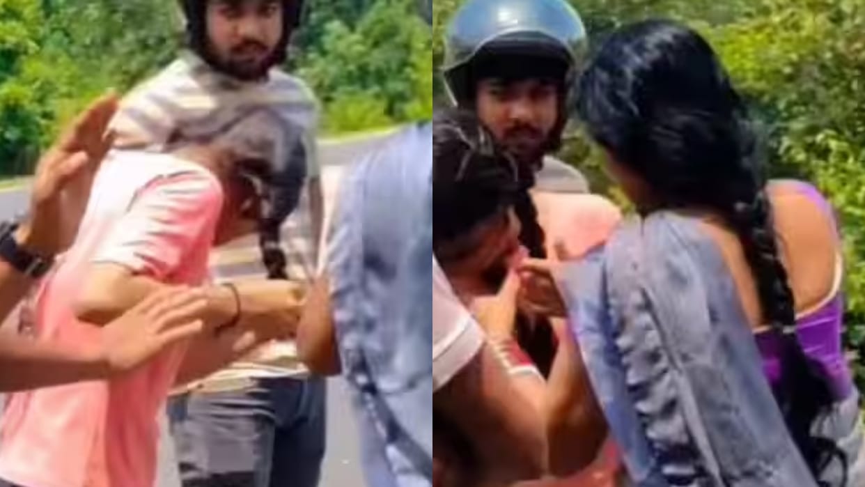 Girl bunked school to go for a walk mother caught her red handed and slapped her in the middle of the road