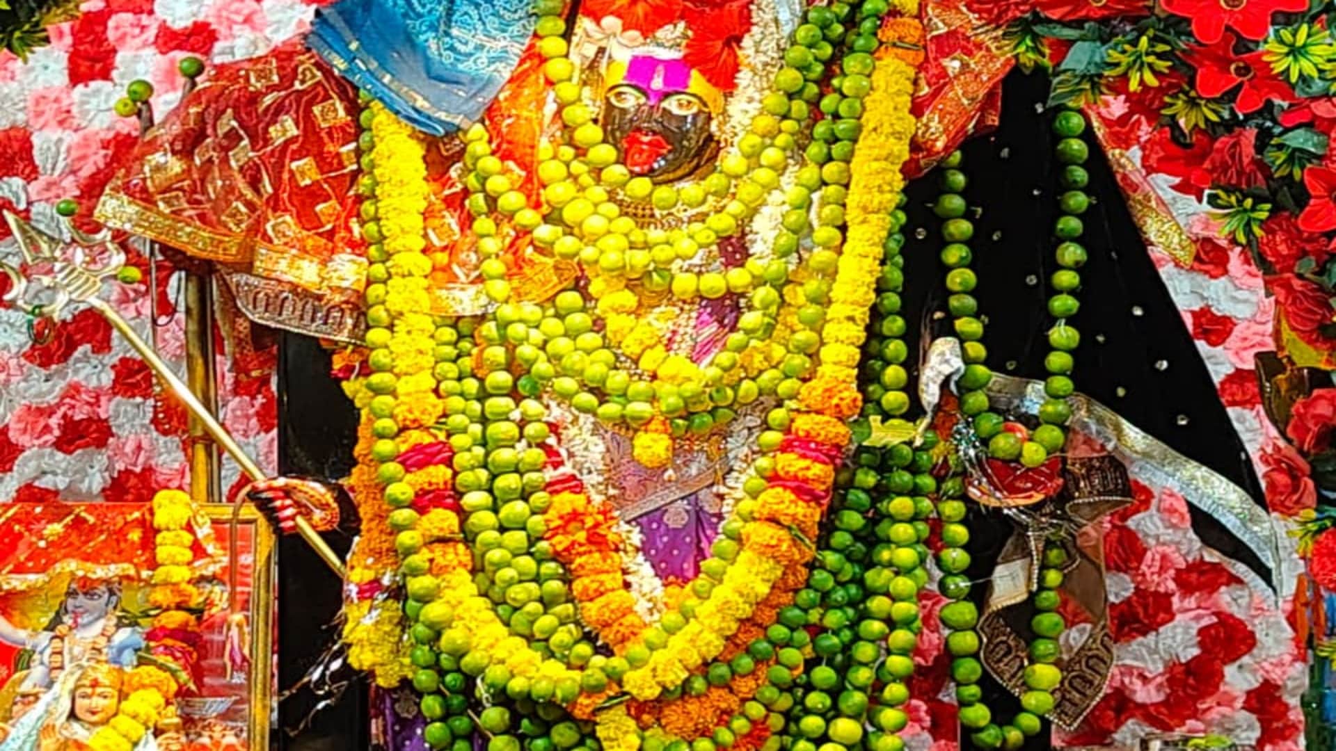 Shardiya Navratri: 6-Foot Black Stone Idol of Maa Kalka Installed, Mill Workers Built the Temple