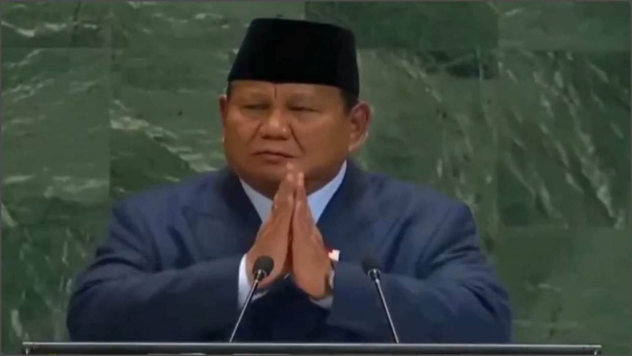 Om Shanti Shanti Shanti Om, Indonesian President Prabowo Subianto concluded his speech at UN