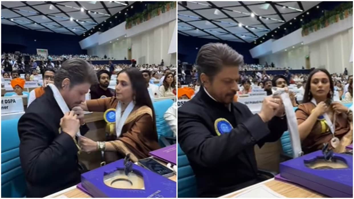 Rani mukerji and shahrukh khan reaction viral on national film awards 2025 netizens liked it