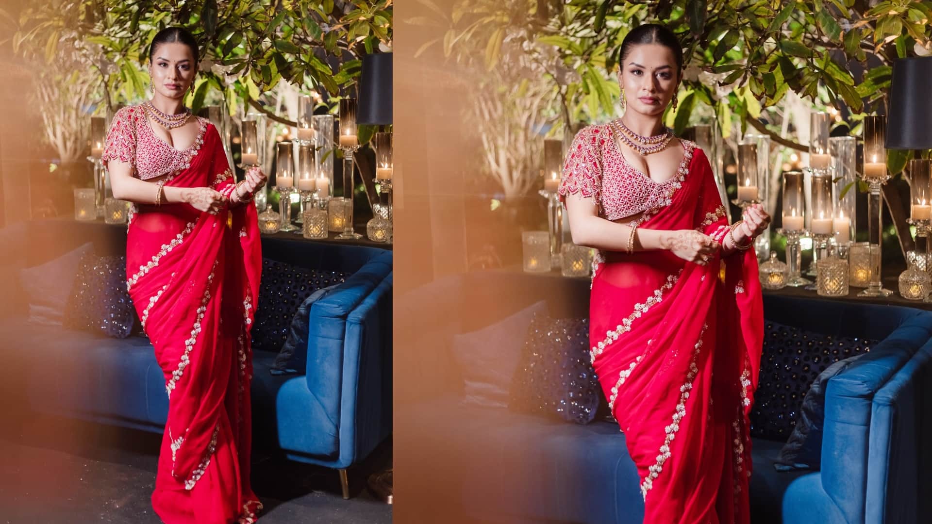 trendy red color saree for karwa chauth 2025 red color saree latest collection