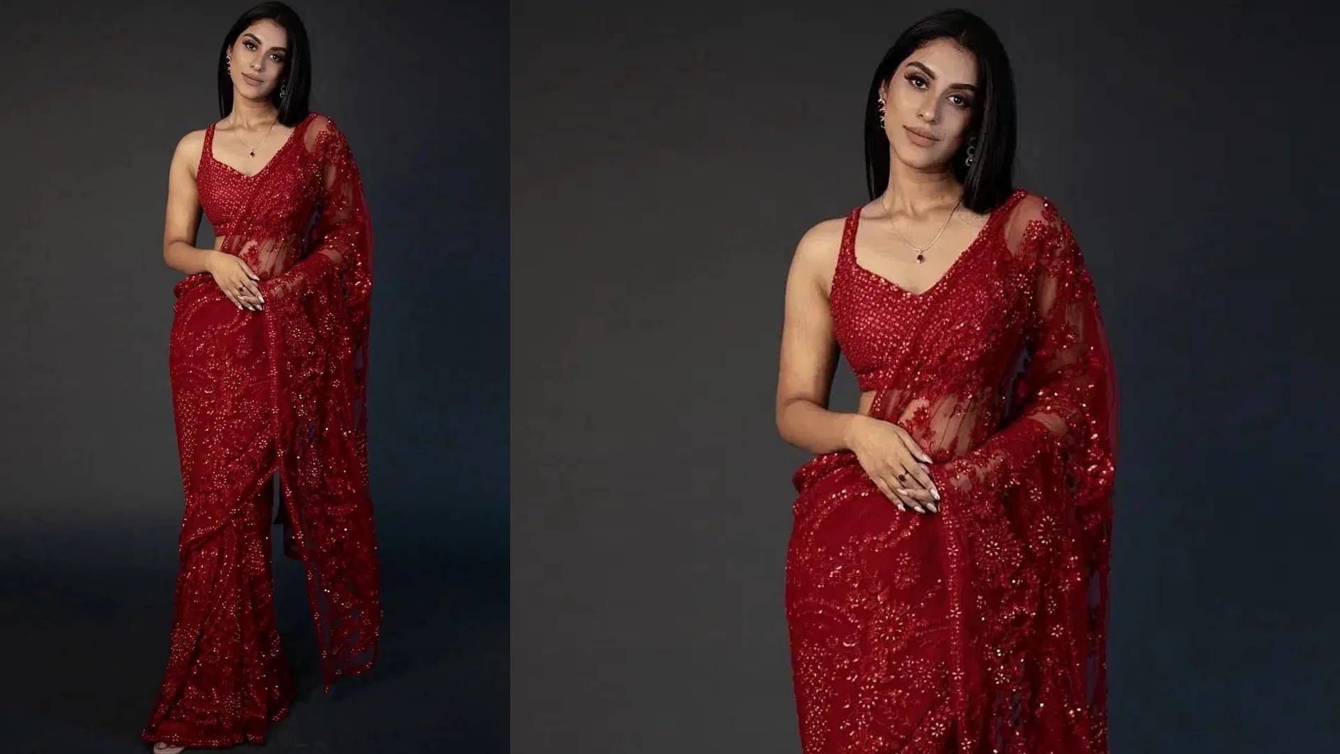 trendy red color saree for karwa chauth 2025 red color saree latest collection