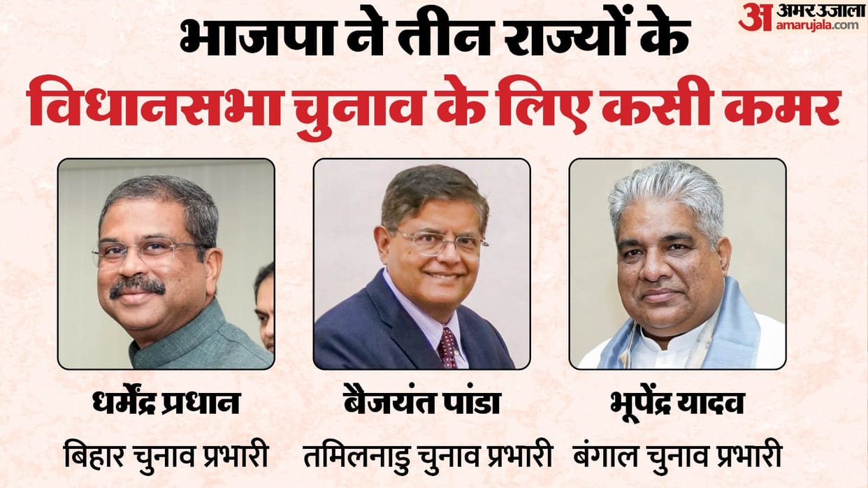 BJP appoints Dharmendra Pradhan Bihar election incharge CR Paatil and Keshav Prasad Maurya appointed as co-inc