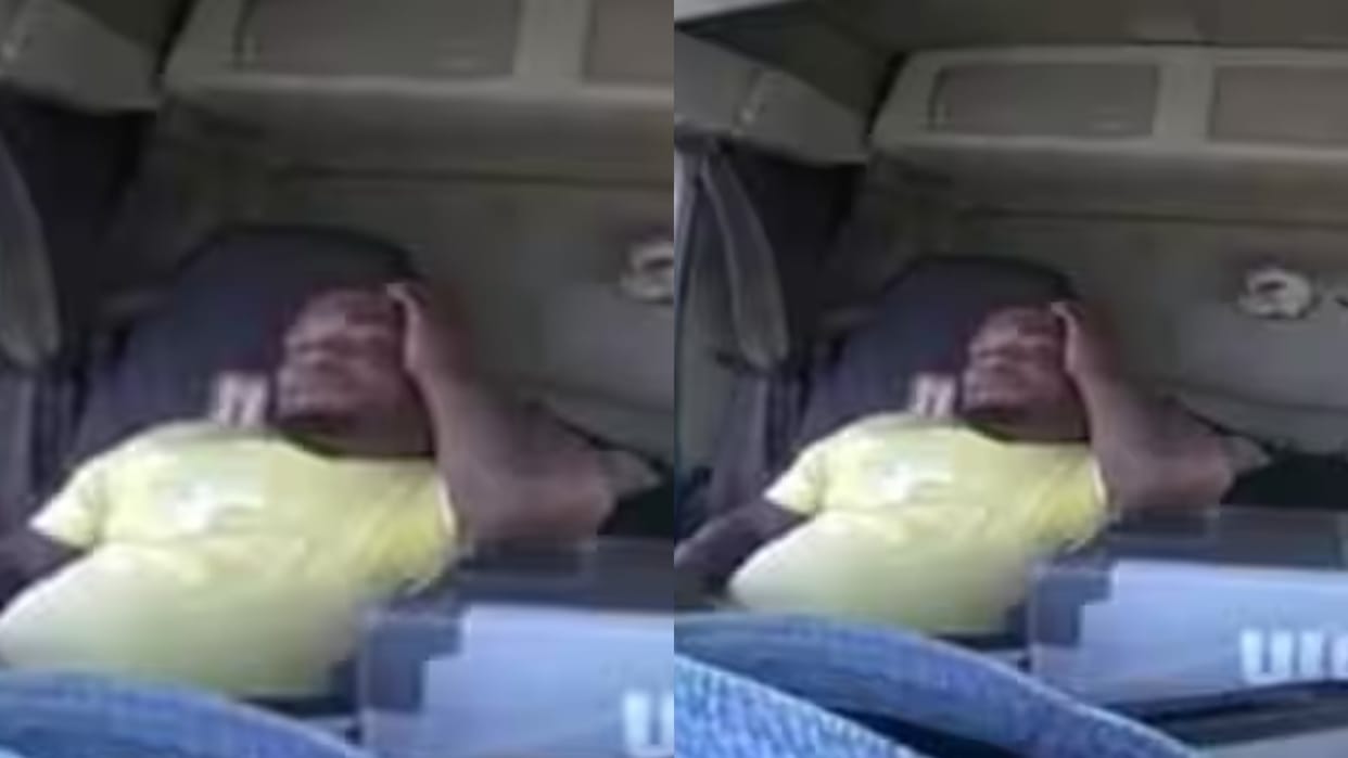 Driver fell asleep in a moving truck woke up only after 2 minutes of a horrific accident Video Viral