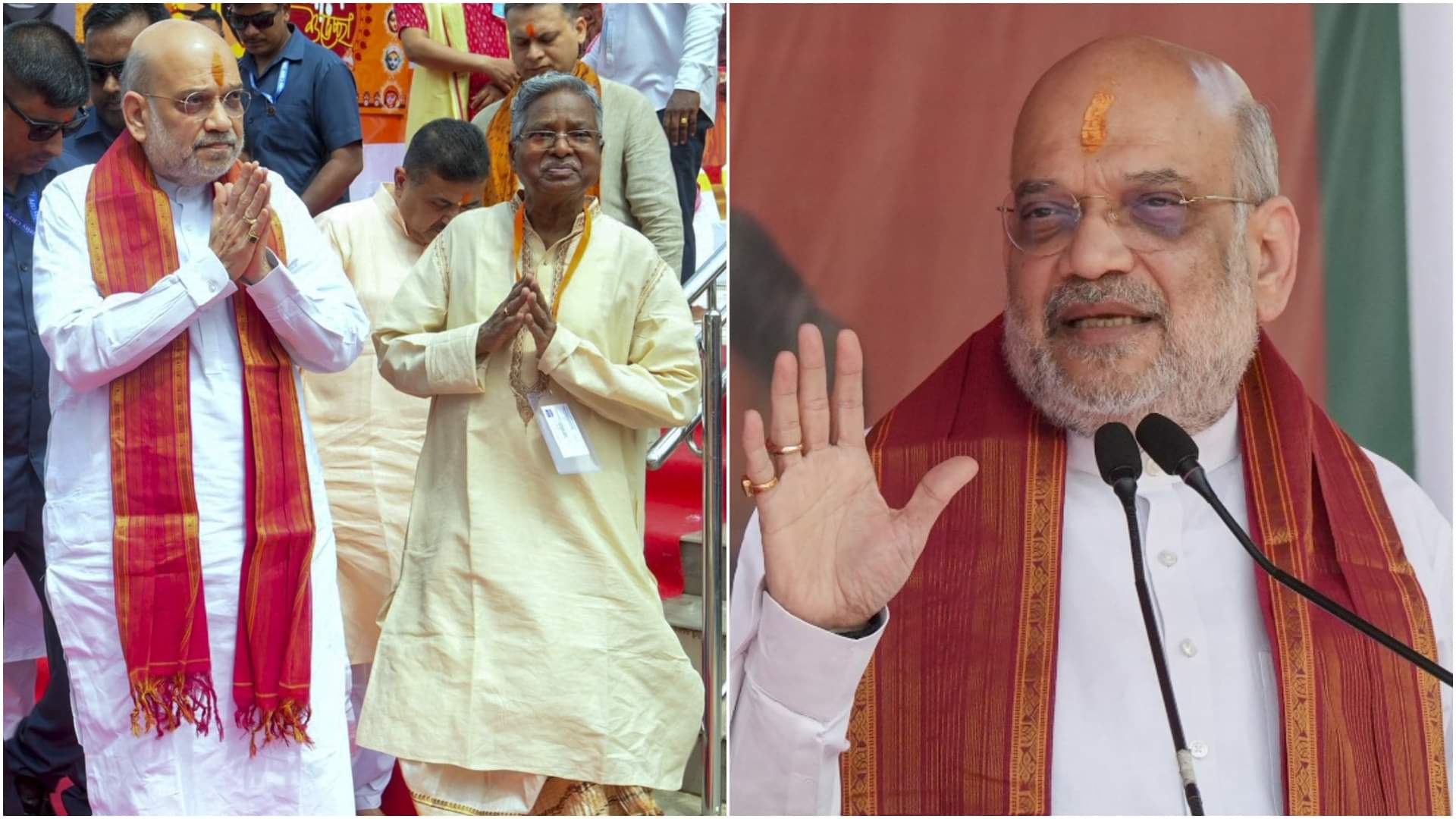 Home Minister dressed in the colors of Navratri in Kolkata... Political rhetoric also between BJP-TMC