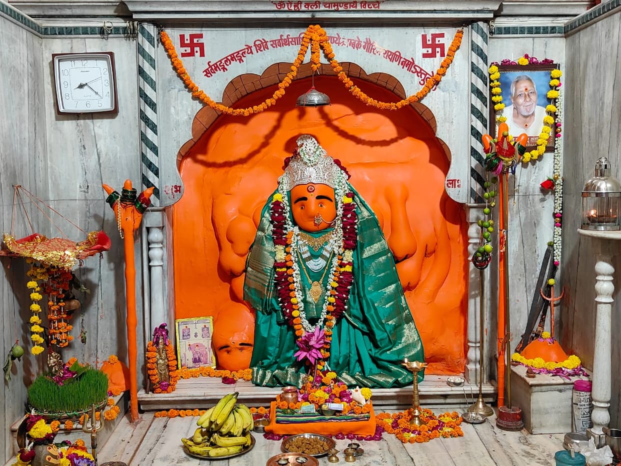 The 276-year-old temple of Ashtabhuja Mata, built in the enclosure of Lambhate in Gautampura.