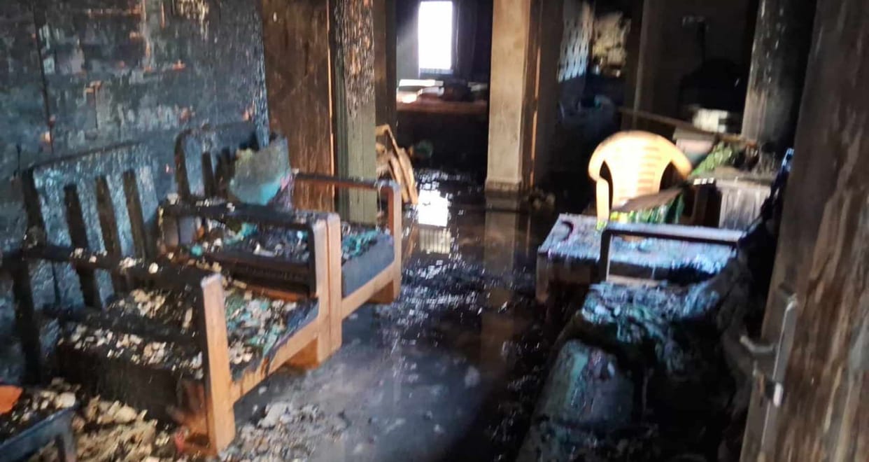 Muzaffarpur Bihar news : big incident due to akhand jyoti lamp in navratra five people burn