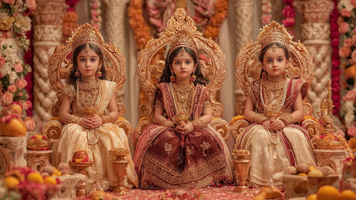 shardiya navratri 2025 kanya pujan dress ideas for baby girls