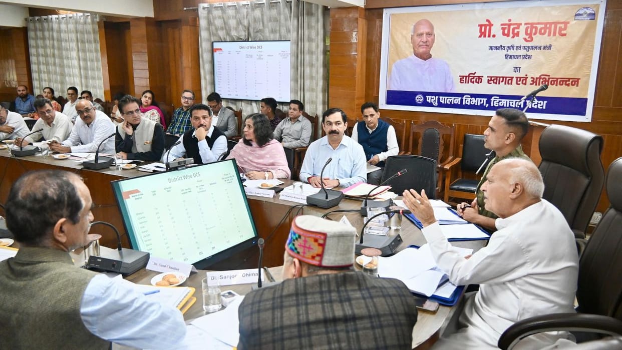 Minister Chander Kumar held a review meeting of the Animal Husbandry Department in Shimla
