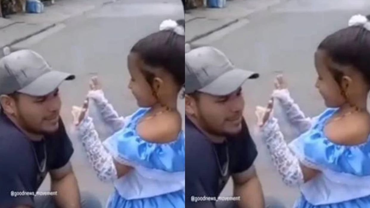 Daughter arrives at father workplace ready for school function But dismayed by her condition Video Viral