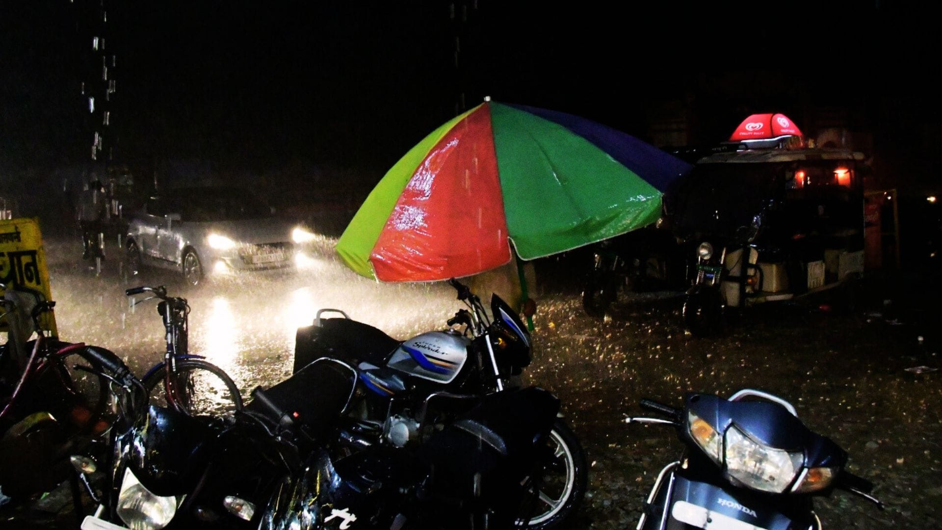 Durga Puja pandal gates collapse Storm and rain wreak havoc in Varanasi disrupting several routes